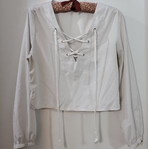 White long sleeve crop top